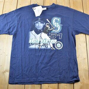 19 Deadstock Seattle Mariners Ichiro 51 MLB T Made In USA shirt retro
